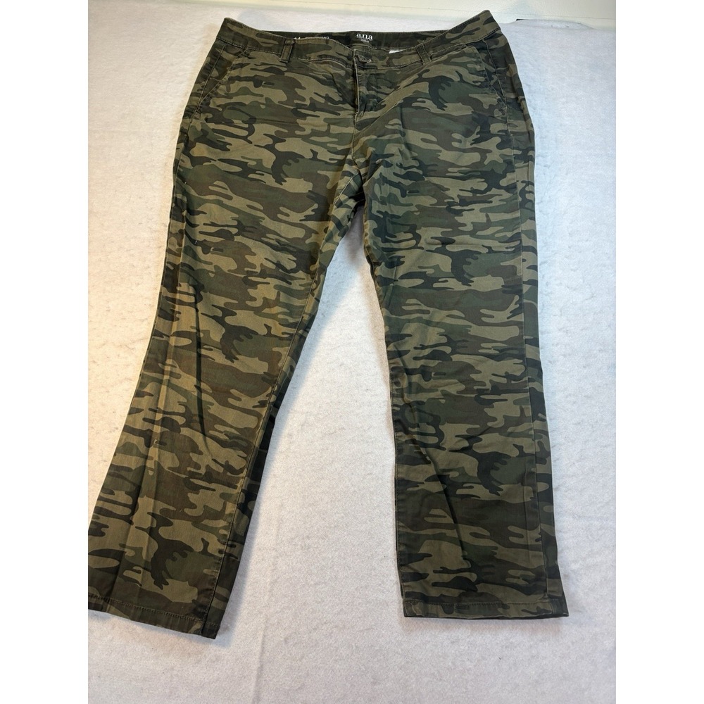 A.N.A. Girlfriend Chino Camo Pants Womens Sz 14 (36x25 ) Army Cargo Utility